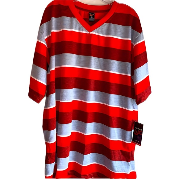 Walnut Creek Other - Walnut Creek 3XL V Neck Horizontal Stripe Shirt Flawed